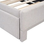 Twin-Size L-Shaped Upholstered Daybed With Pop-Up Trundle