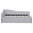 Twin-Size L-Shaped Upholstered Daybed With Pop-Up Trundle