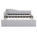 Twin-Size L-Shaped Upholstered Daybed With Pop-Up Trundle