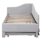 Twin-Size L-Shaped Upholstered Daybed With Pop-Up Trundle