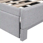 Twin-Size L-Shaped Upholstered Daybed With Pop-Up Trundle