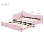 Twin-Size L-Shaped Upholstered Daybed With Pop-Up Trundle