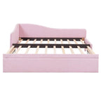 Twin-Size L-Shaped Upholstered Daybed With Pop-Up Trundle