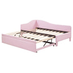 Twin-Size L-Shaped Upholstered Daybed With Pop-Up Trundle