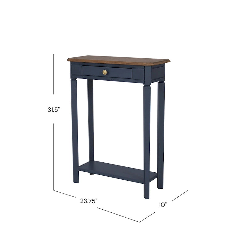 Marnie Two-tone 1-drawer Solid Wood Console Accent Table with Shelf by East at Main
