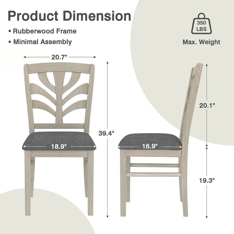 VECELO 5/7 Piece Dining Table Set Consist of an Oval Dining Room Table