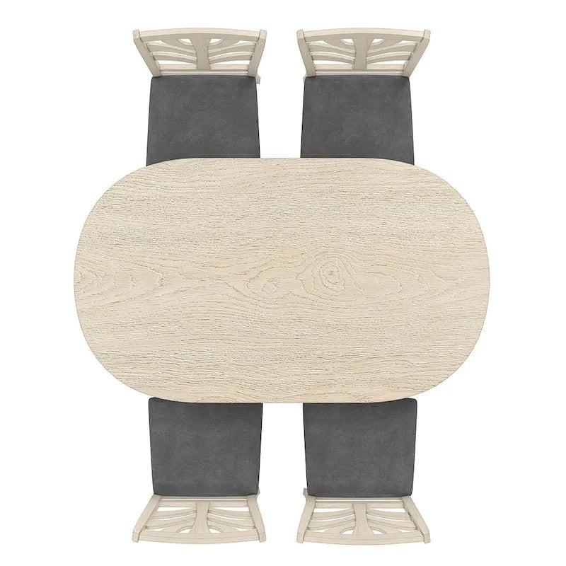 VECELO 5/7 Piece Dining Table Set Consist of an Oval Dining Room Table