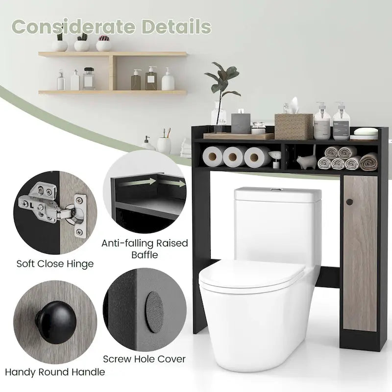 Costway Over the Toilet Bathroom Cabinet Floor Storage Organizer with - See Details