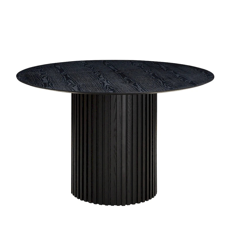 Elegant Farmhouse Round Dining Table with Adjustable Length and X-Base Be Used for Modern Dining Room