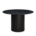 Elegant Farmhouse Round Dining Table with Adjustable Length and X-Base Be Used for Modern Dining Room