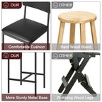 Bar Stools Set of 4, Kitchen Bar Stools with Footrest
