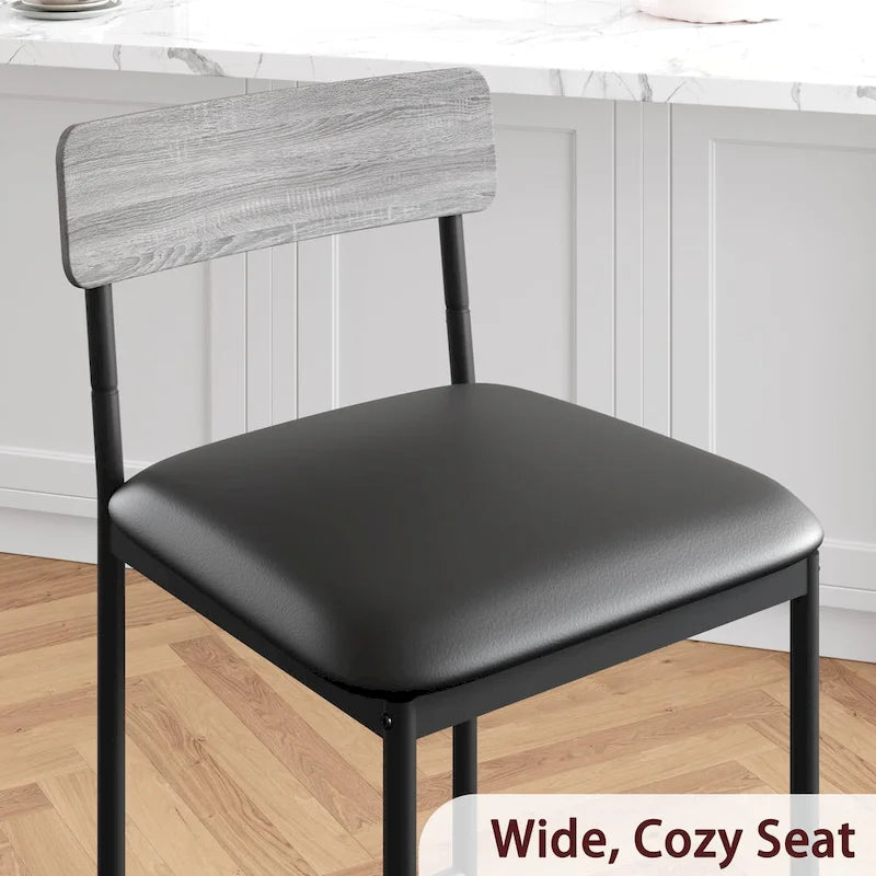 Bar Stools Set of 4, Kitchen Bar Stools with Footrest