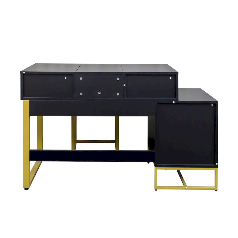 Makeup Vanity Set with Mirror , Dresser Table with Nightstand , with 4 Drawers