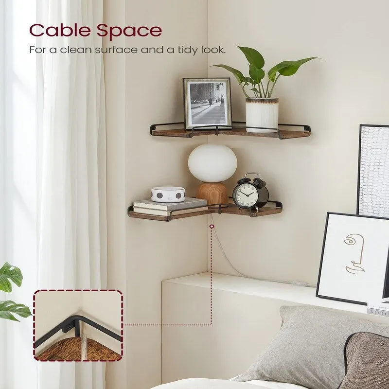 Corner Shelf Wall Mount Set of 2 - 15.7D x 5.5W x 1.6H