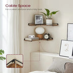 Corner Shelf Wall Mount Set of 2 - 15.7D x 5.5W x 1.6H