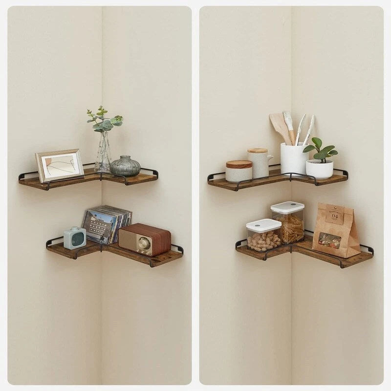 Corner Shelf Wall Mount Set of 2 - 15.7D x 5.5W x 1.6H