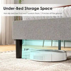 Modern Platform Bed Frame with Upholstered Headboard