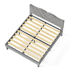 Modern Platform Bed Frame with Upholstered Headboard
