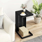 Costway 1/2 PCS C-Shaped End Table with Adjustable Foot Pads 2-In-1