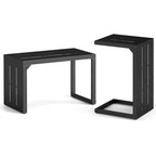 Costway 1/2 PCS C-Shaped End Table with Adjustable Foot Pads 2-In-1