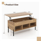 Costway Lift Top Coffee Table with Storage Compartment & 3 Open - See Details