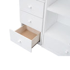 Twin Size Loft Bed w/L-Shaped Desk,Drawers,Cabinet,Storage Staircase