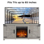 Farmhouse Fireplace TV Stand, Rustic Entertainment Center