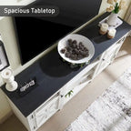 Farmhouse TV Stand for 75 Inch TV, Modern Entertainment Center