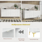 4-door Sideboard Handleless Buffet Cabinet for Dining Room,Living Room