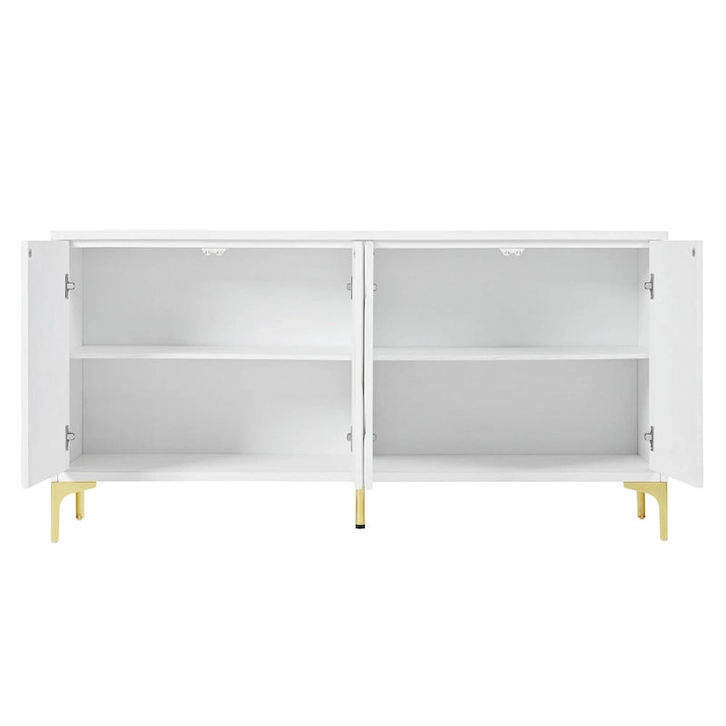 4-door Sideboard Handleless Buffet Cabinet for Dining Room,Living Room