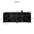 4-door Sideboard Handleless Buffet Cabinet for Dining Room,Living Room