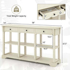 Costway 58 Long Sofa Table with Storage Retro Console Table with 3 - See Details
