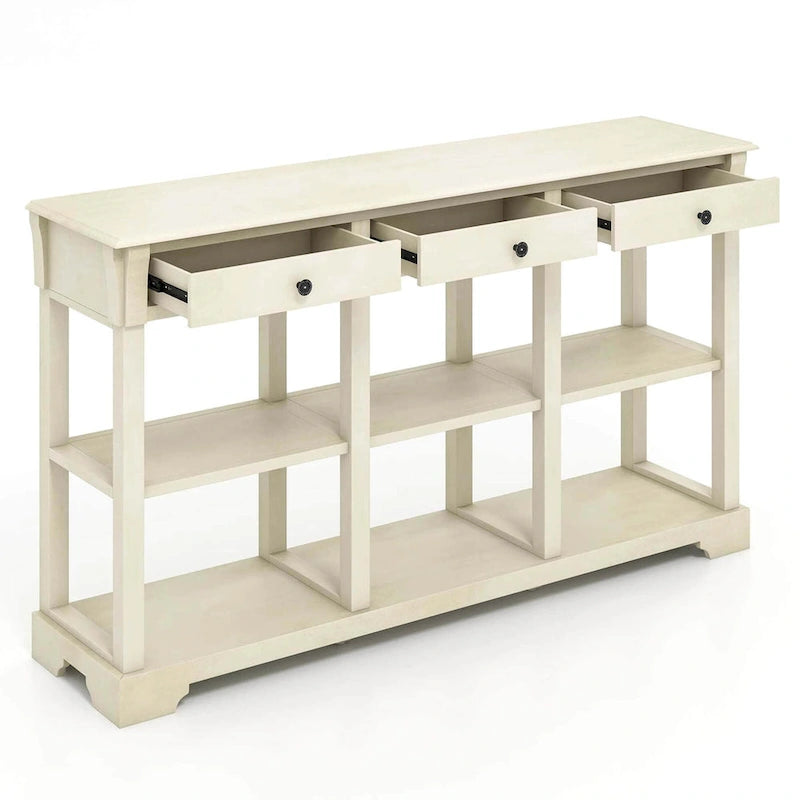 Costway 58 Long Sofa Table with Storage Retro Console Table with 3 - See Details