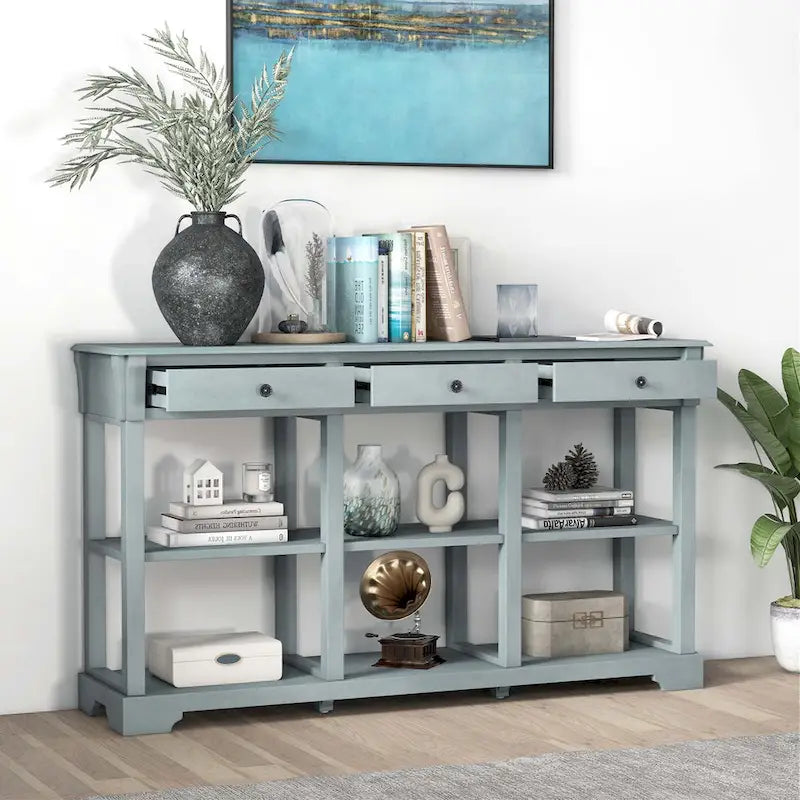 Costway 58 Long Sofa Table with Storage Retro Console Table with 3 - See Details