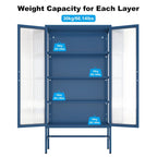 61.02H Modern Display Sideboard Buffet with Adjustable Shelves, Anti-Tip Kit, Tempered Glass Doors