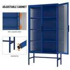 61.02H Modern Display Sideboard Buffet with Adjustable Shelves, Anti-Tip Kit, Tempered Glass Doors