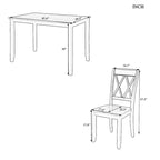 Home Kitchen Table and Chairs Set Farmhouse Kitchen Dining Table Set with Anti-Slipping Protectors and X-Back Chair for Kitchen