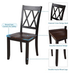 Home Kitchen Table and Chairs Set Farmhouse Kitchen Dining Table Set with Anti-Slipping Protectors and X-Back Chair for Kitchen