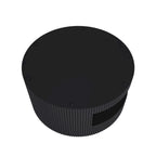 Double Layer Round Coffee Table Modern Center Table Vertical Striped Coffee Table with Storage Space, for Living Room