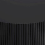 Double Layer Round Coffee Table Modern Center Table Vertical Striped Coffee Table with Storage Space, for Living Room