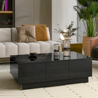 Modern Stylish Coffee Table Extendable Coffee Table with 2 Large Storage Compartments 2 Drawers, for Living Room