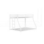 Sturdy Metal White Bunk Bed for Kids and Adults with Multiple Safety Features