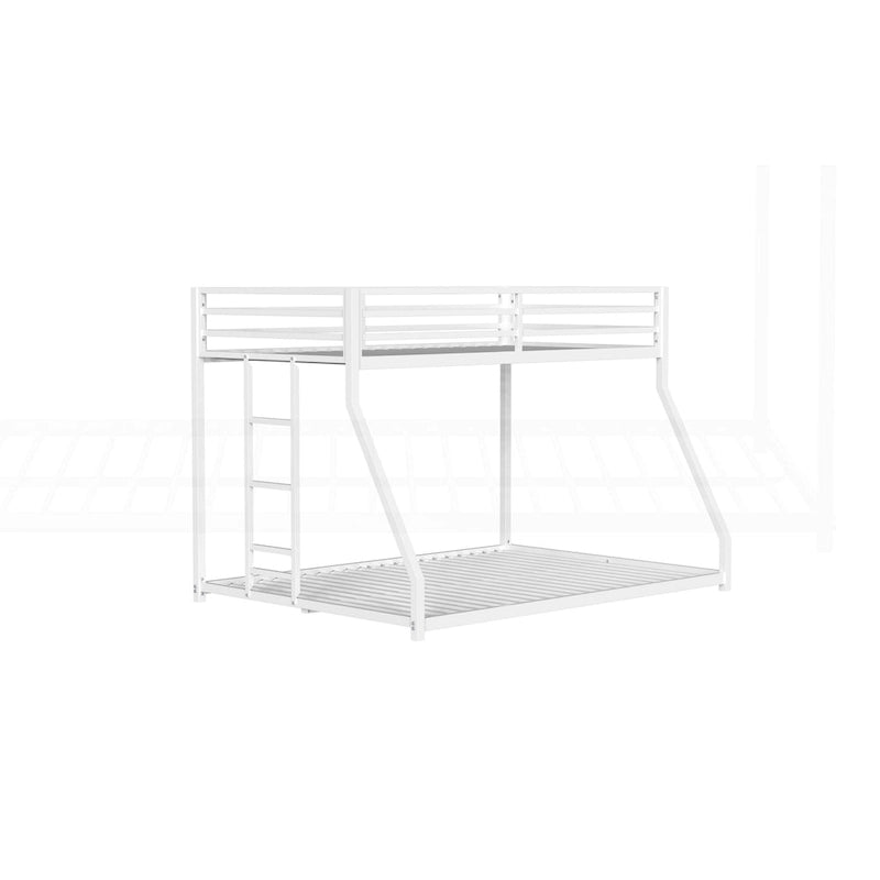 Sturdy Metal White Bunk Bed for Kids and Adults with Multiple Safety Features