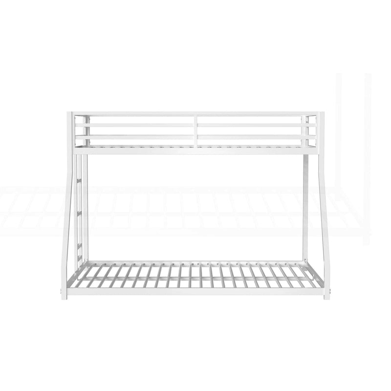 Sturdy Metal White Bunk Bed for Kids and Adults with Multiple Safety Features