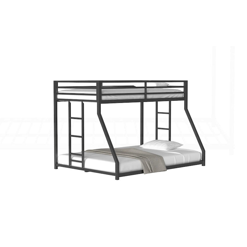 Sturdy Metal White Bunk Bed for Kids and Adults with Multiple Safety Features