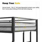 Sturdy Metal White Bunk Bed for Kids and Adults with Multiple Safety Features
