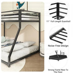 Sturdy Metal White Bunk Bed for Kids and Adults with Multiple Safety Features