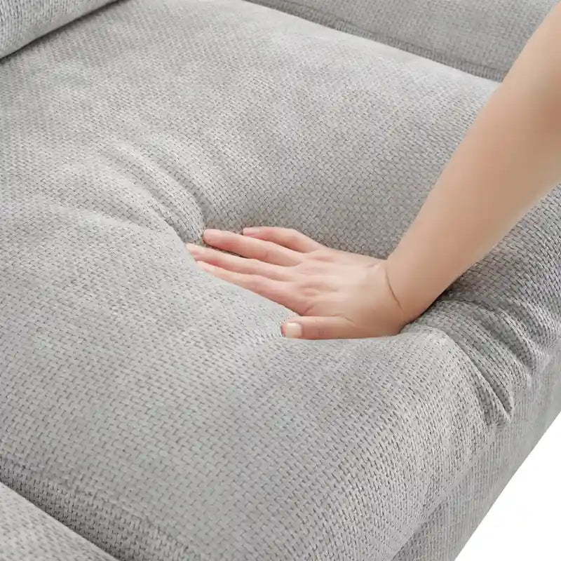 119 Chenille L-Shaped Sectional Sofa with Chaise Lounge and 2 Pillows