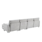 119 Chenille L-Shaped Sectional Sofa with Chaise Lounge and 2 Pillows