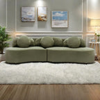 103.5 Lamb Velvet Armless Sofa with 6 Pillows and Floating Design